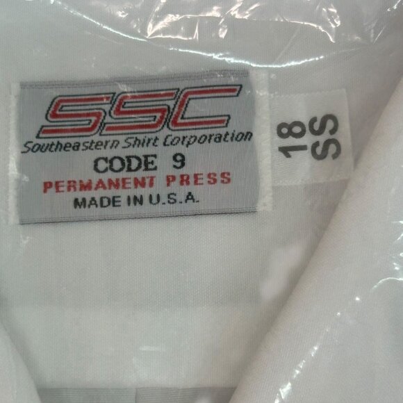 SSC Southeastern Shirt Corporation Short Sleeve White Shirt Men's Size Size 18 - Picture 2 of 2